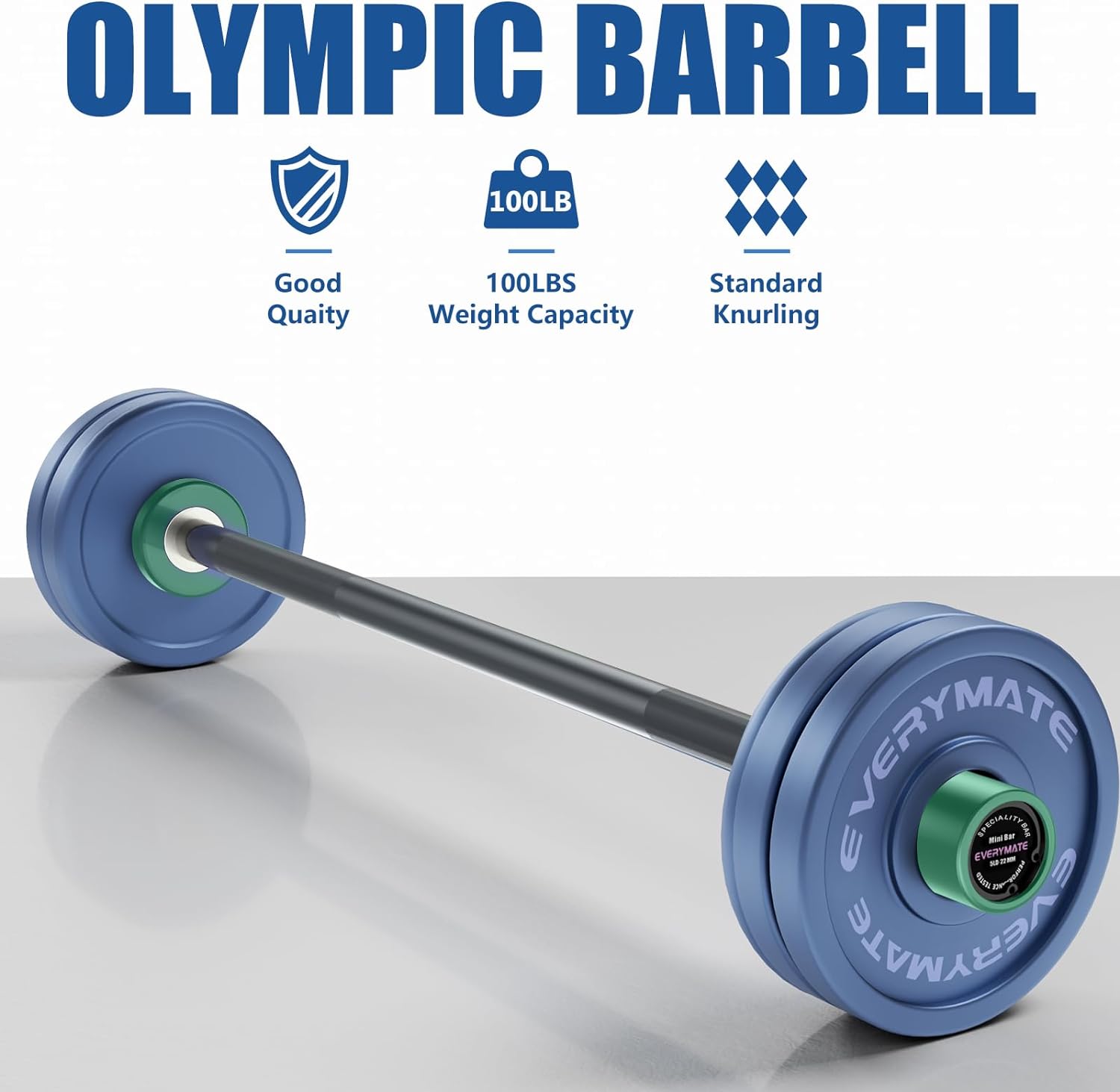 EVERYMATE 5LB Mini Barbell Bar- Beginner Women Kid Bar Total Body Workout
