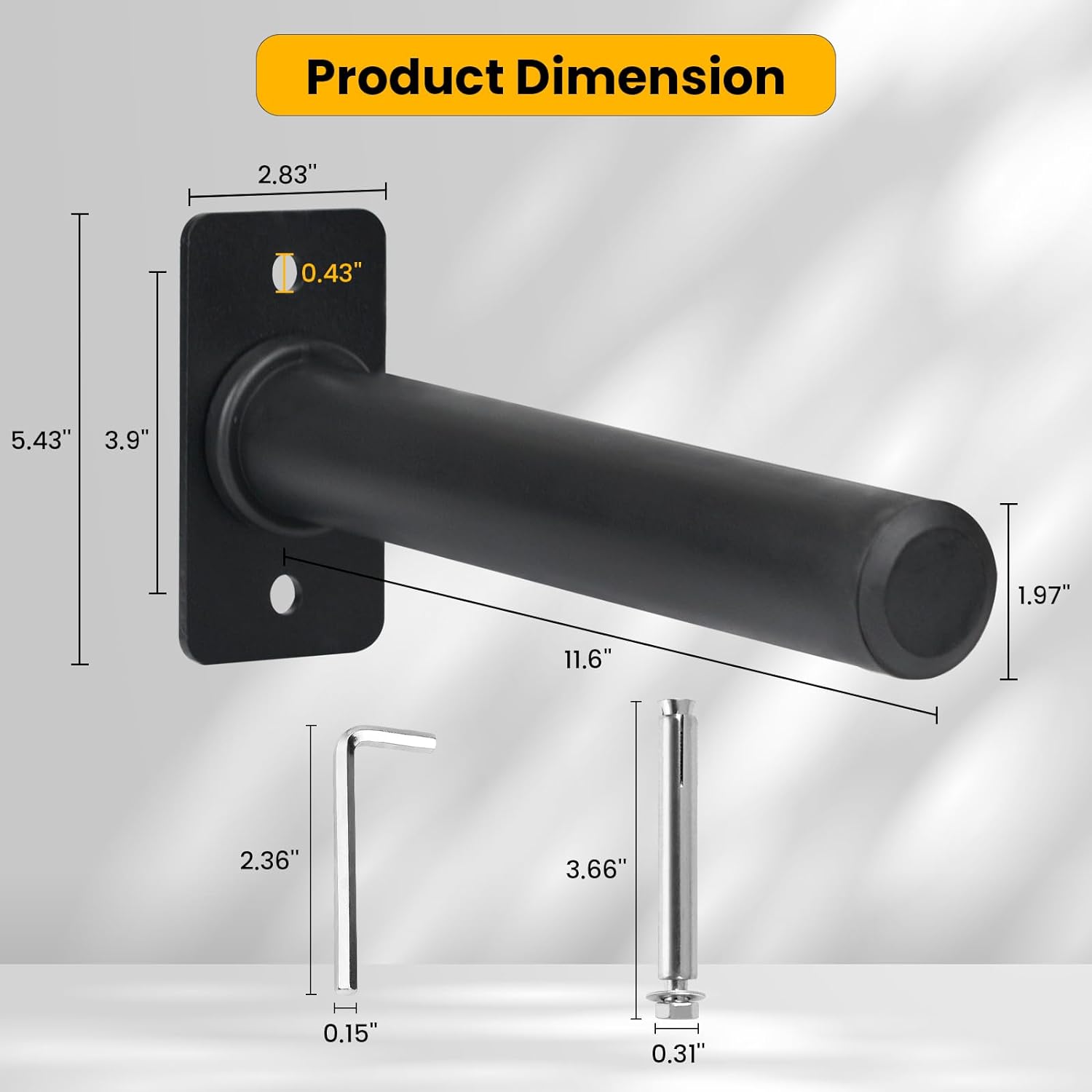 Wall Mount Weight Plate Rack - 4-Pack Storage for 1" or 2" Olympic Plates