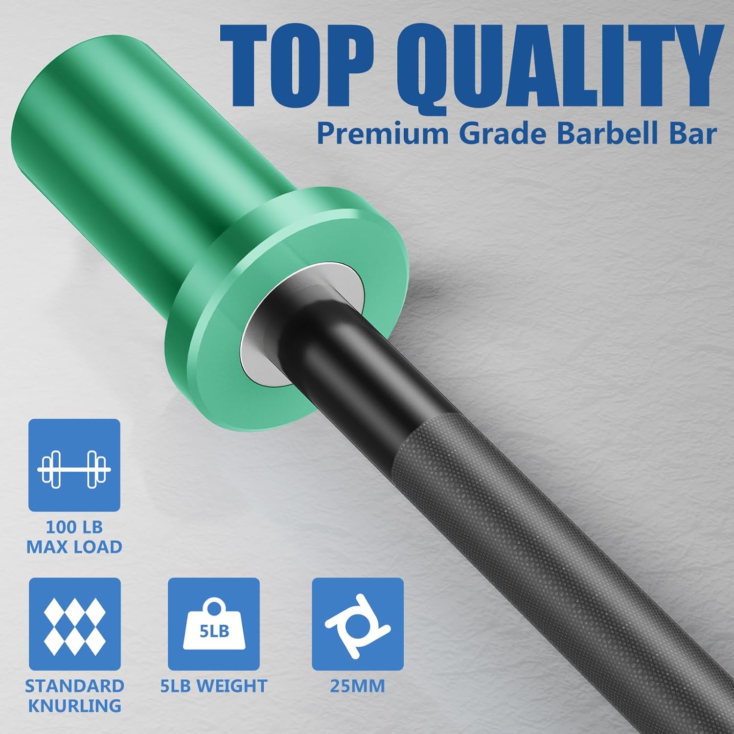 EVERYMATE 5LB Mini Barbell Bar- Beginner Women Kid Bar Total Body Workout