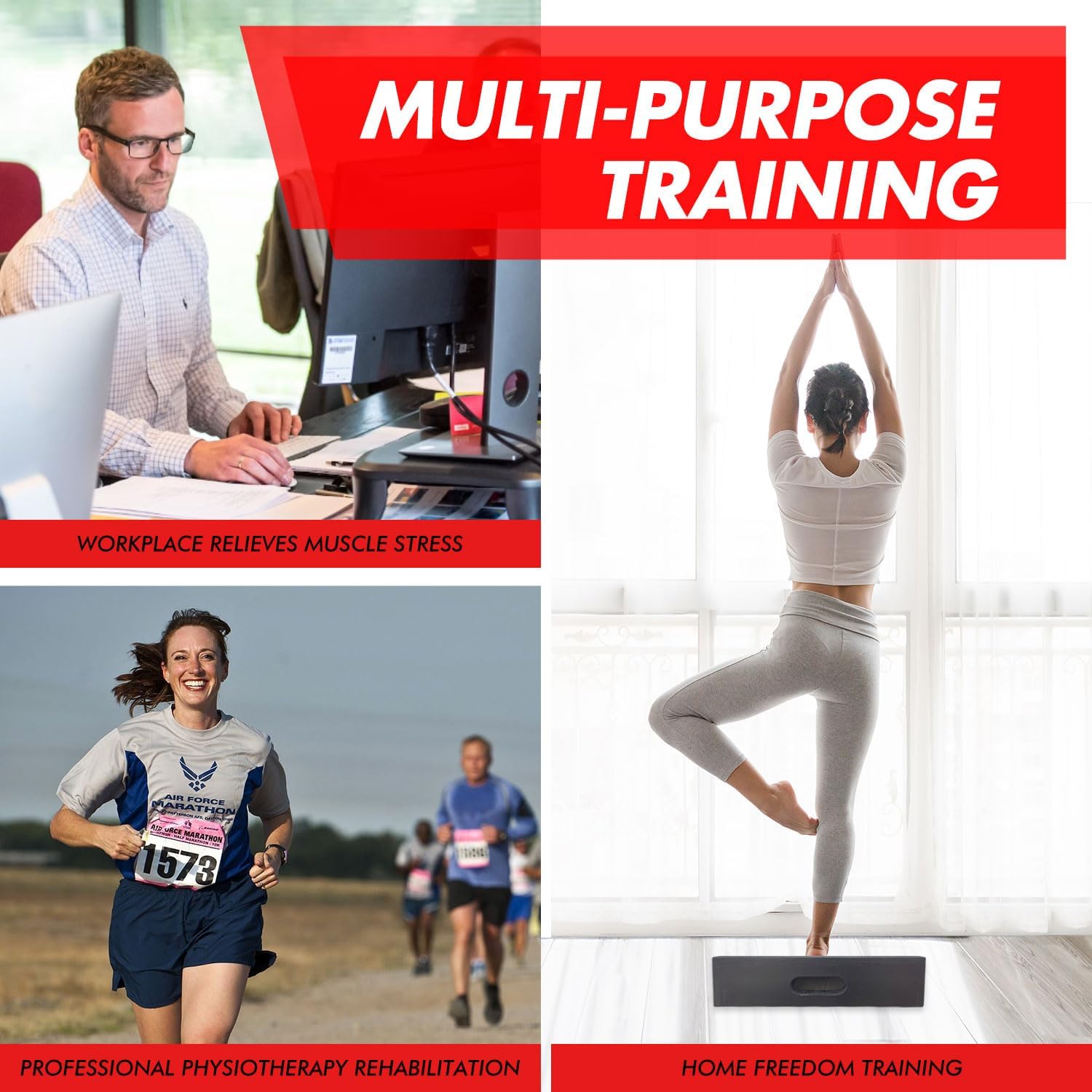 Pro Squat Slant Board Calf Stretcher, Wooden Incline Board