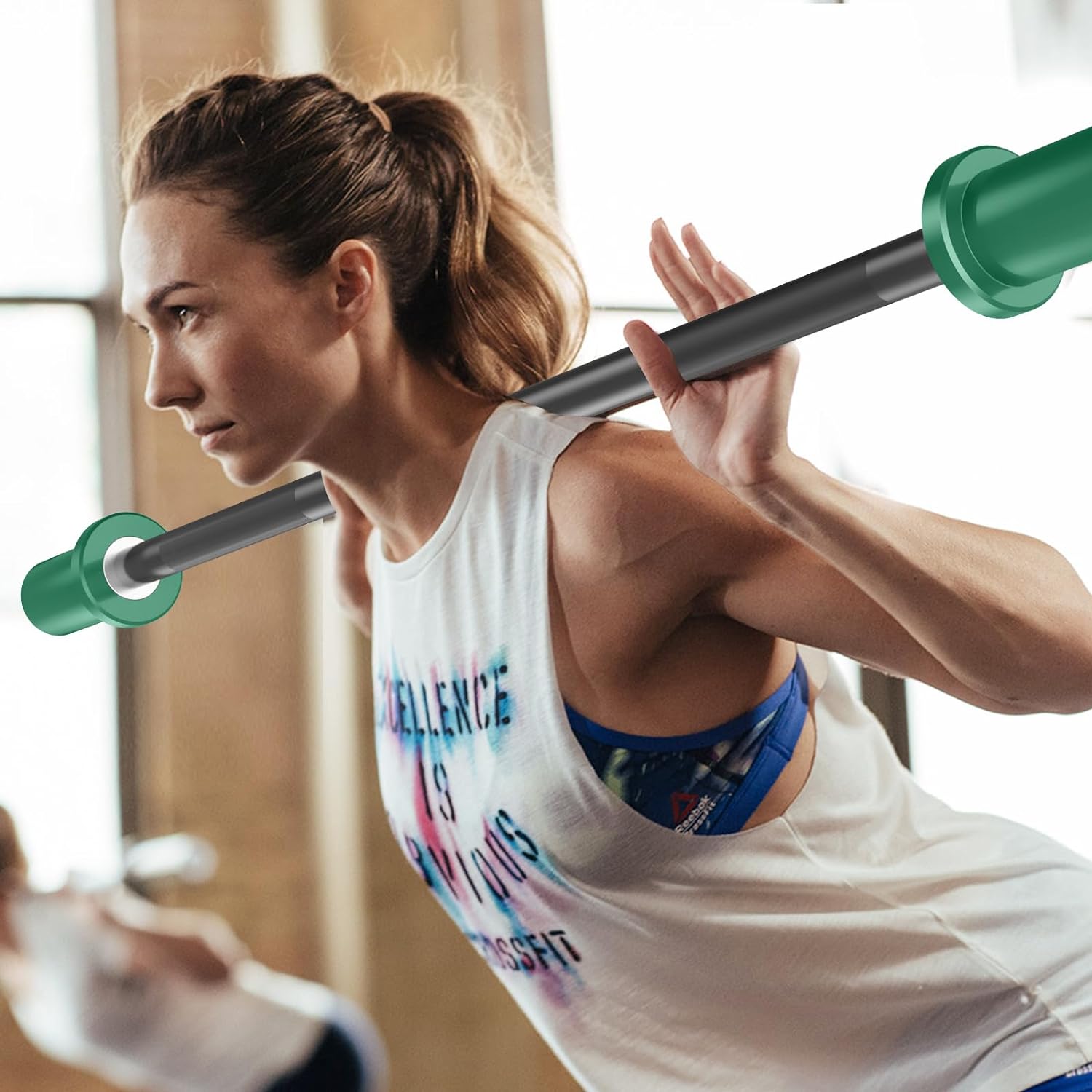 EVERYMATE 5LB Mini Barbell Bar- Beginner Women Kid Bar Total Body Workout