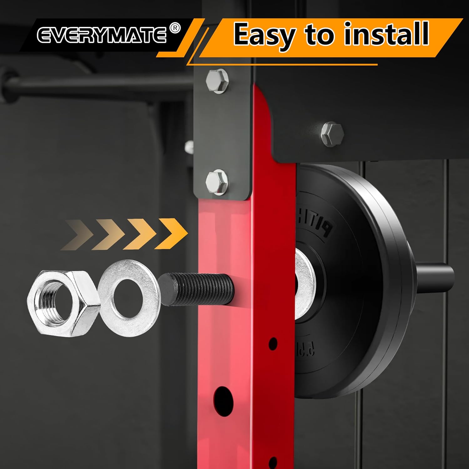 Heavy-Duty Weight Plate Holder - Universal Power Rack Attachment for 2" Olympic Plates (Fits 2x2/3x3 Power Cages)