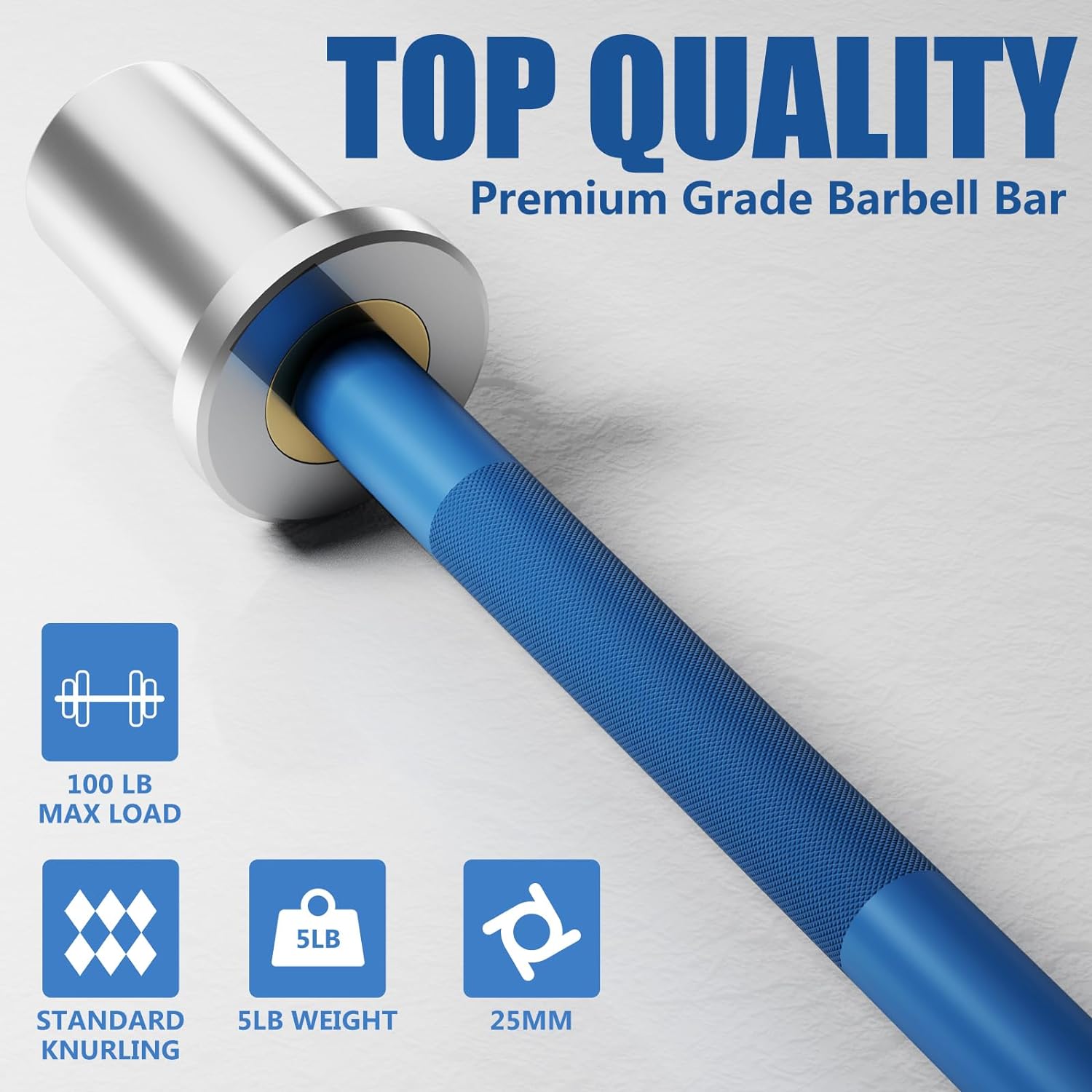 EVERYMATE 5LB Mini Barbell Bar- Beginner Women Kid Bar Total Body Workout