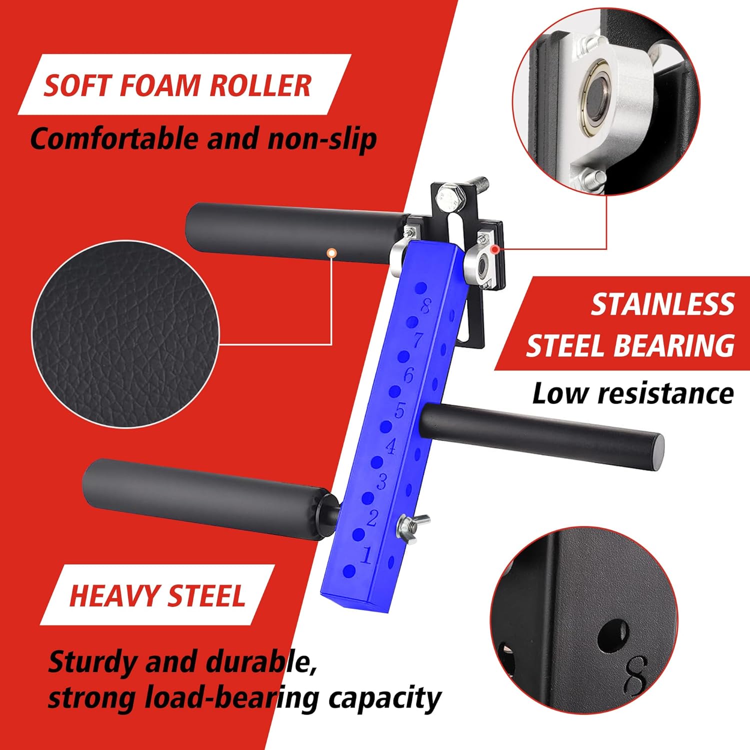 Seated Leg Strength Extension and Curl Athletic Practice Machine,Adjustable Leg Fitness Equipment Attachment, Fitness Squat Rack Accessories