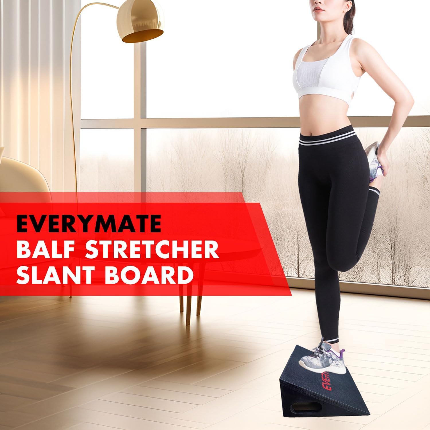 Pro Squat Slant Board Calf Stretcher, Wooden Incline Board