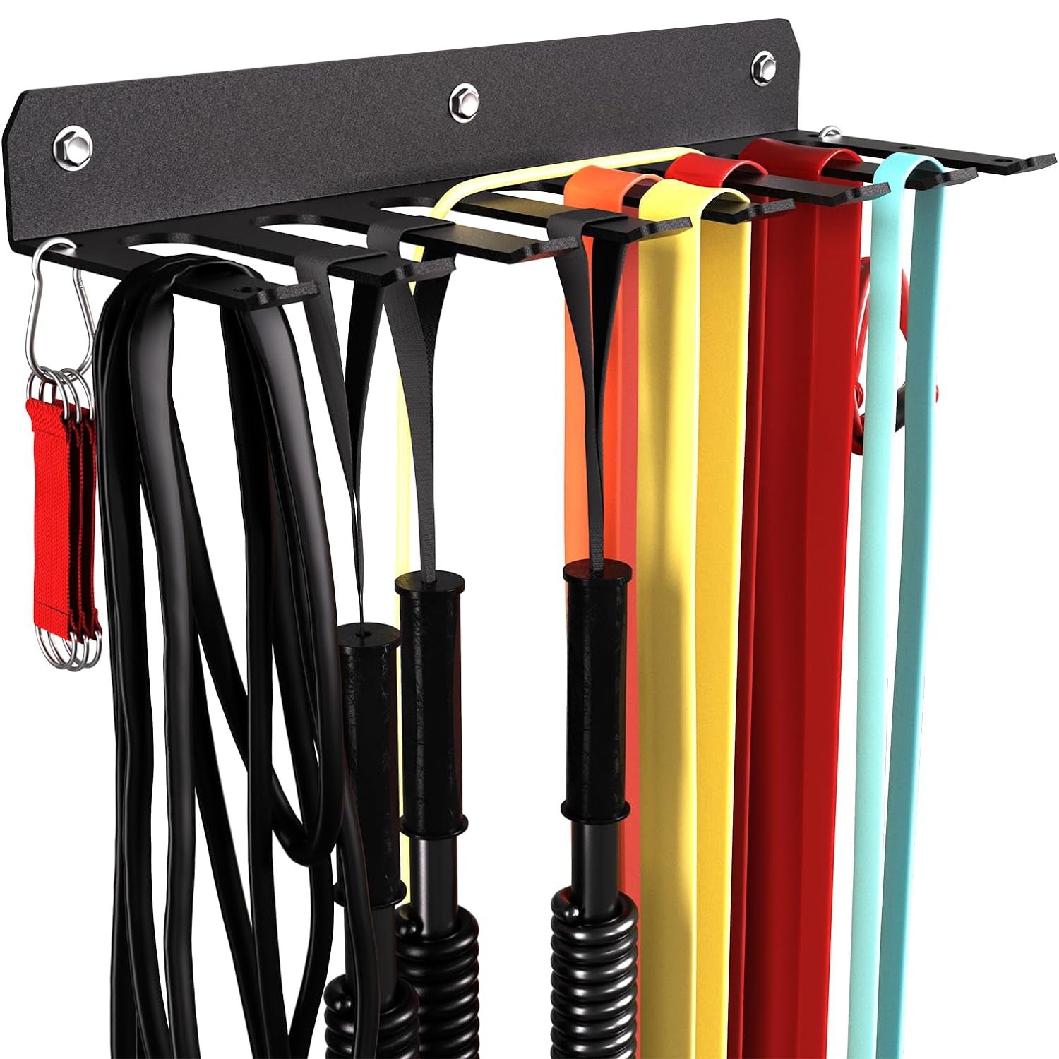 EVERYMATE Multi-Purpose Gym Equipment Storage/Accessories Rack-Heavy-duty 8 Hook
