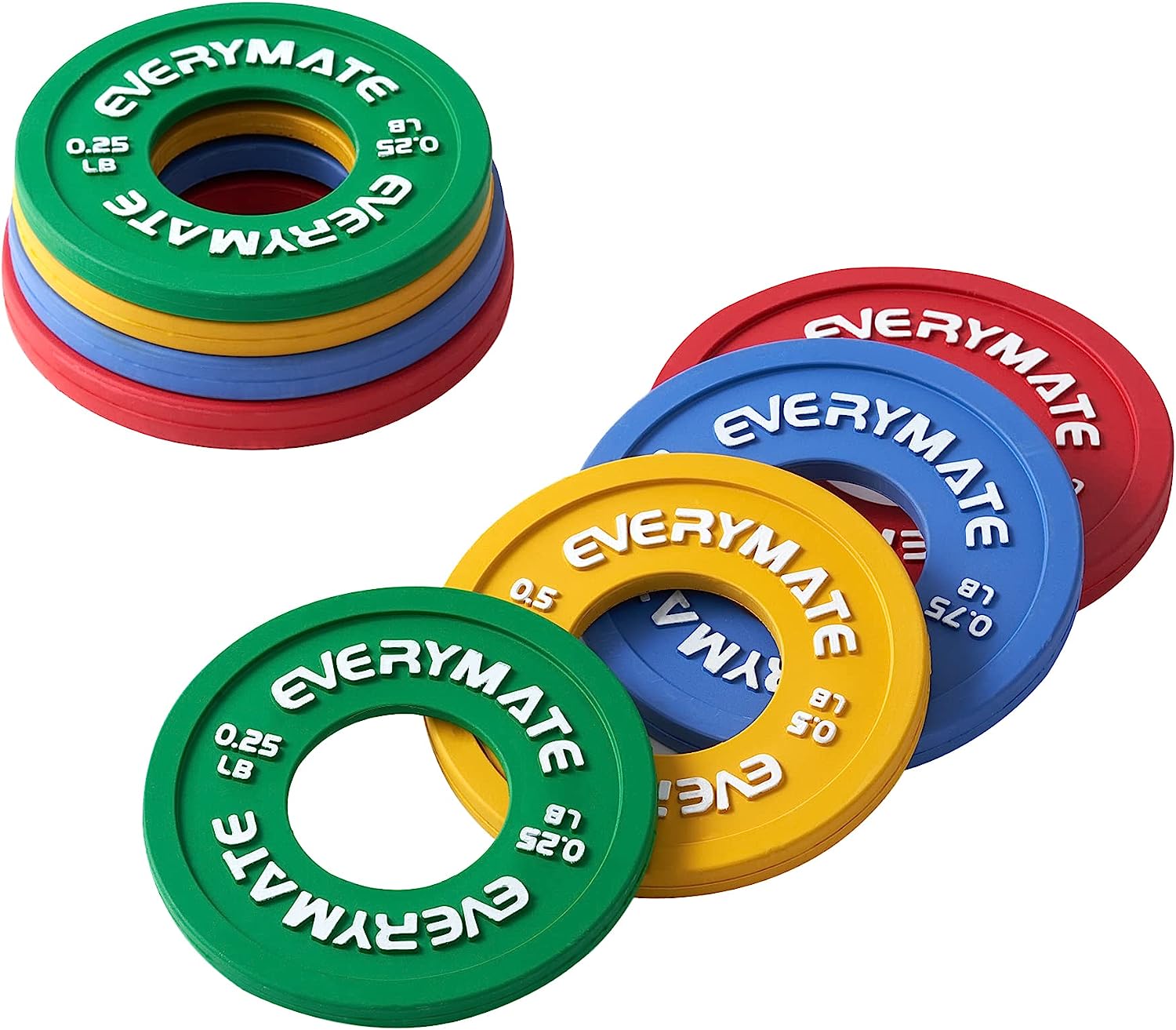 Fractional Weight Plates Set (0.25-1LB) - 8-Piece Rubber Micro Plates for Olympic Barbells & Strength Training