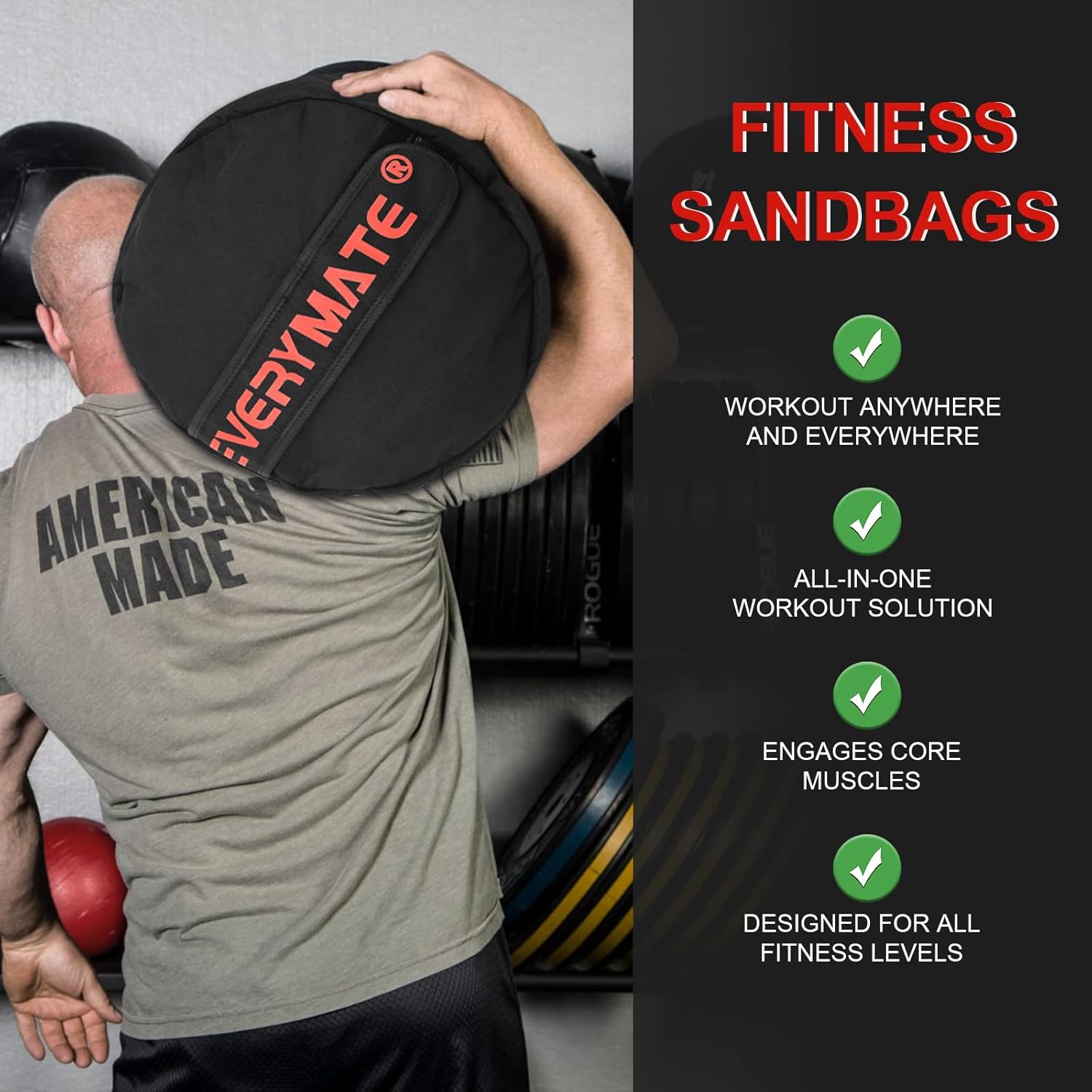 Unfilled Strongman Sandbags - Heavy-Duty  Workout Bag for CrossFit/Core Training