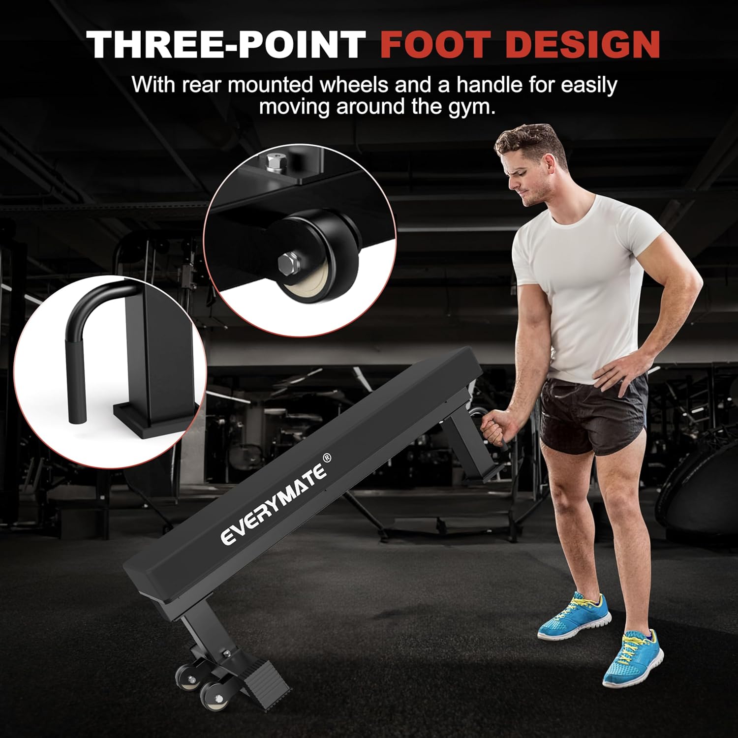 1200LB Flat Weight Bench - 3"x3" Steel Frame with 4" HeftyGrip Pad