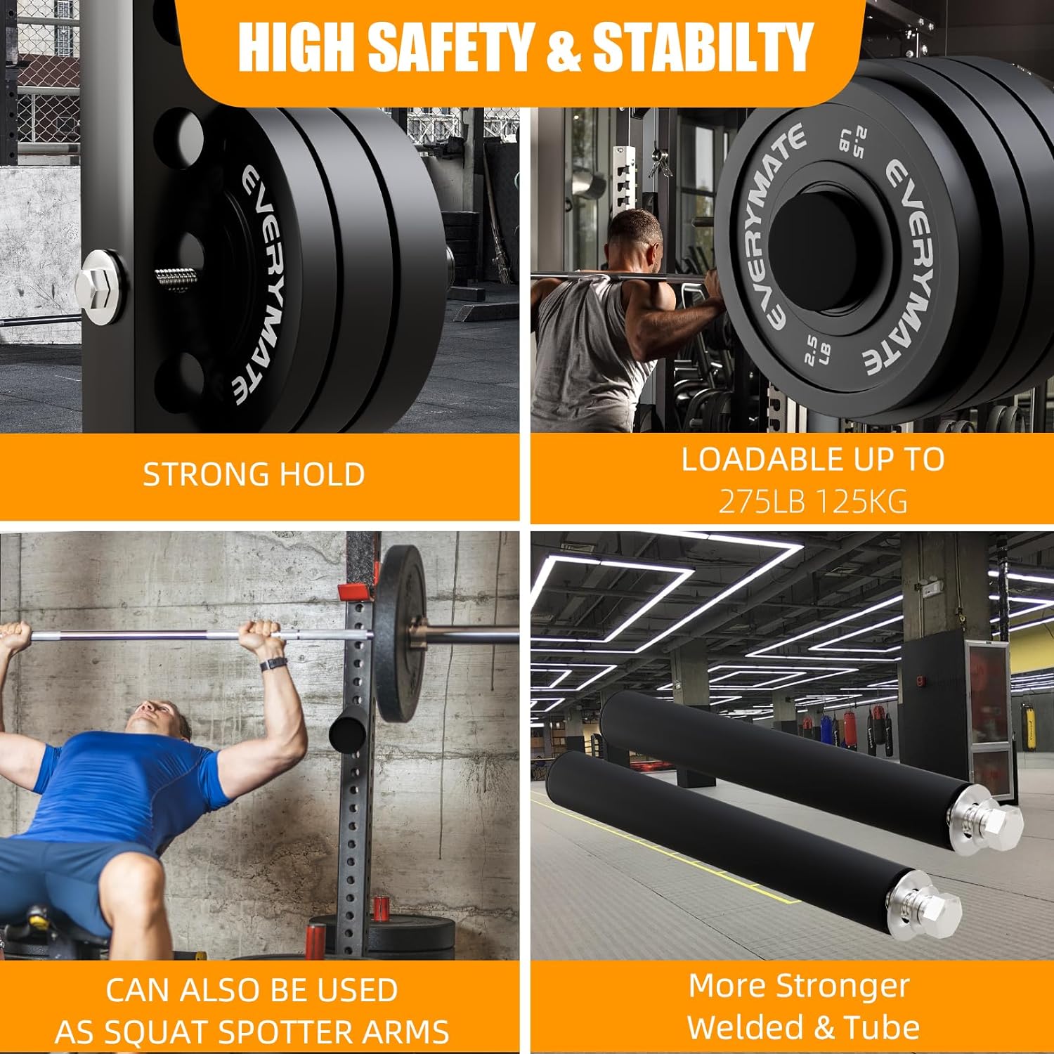 Heavy-Duty Weight Plate Rack - Universal 2" Olympic Plate Holder for 2x2/3x3 Power Cages (Commercial Gym Grade)