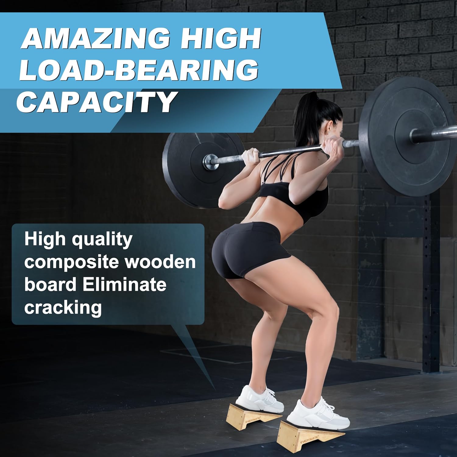 Non-Slip Heel Elevated Squat Wedge Block,Calf Stretching-Ankle Support & Knee Rehabilitation Tool