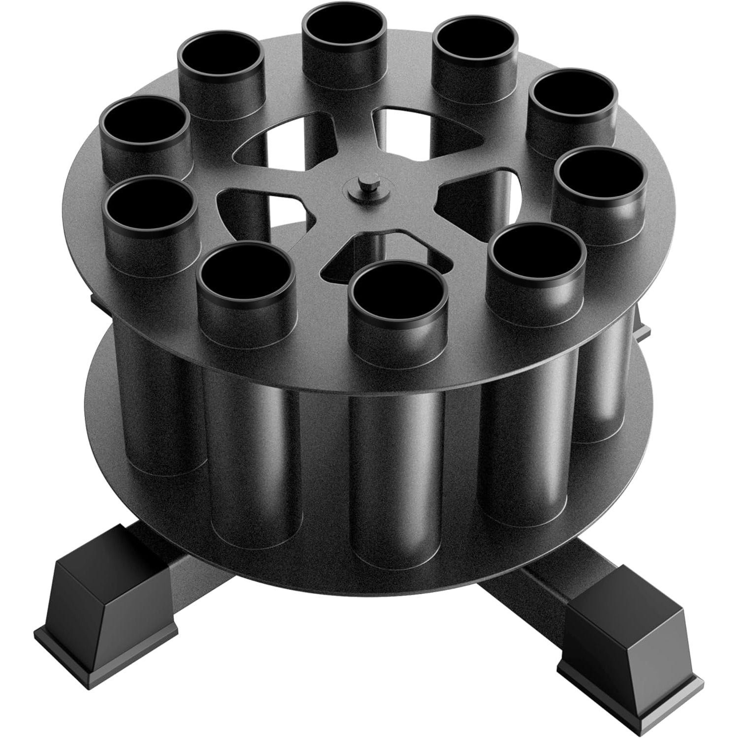 Rotating Barbell Floor Rack - Holds 10 Olympic Bars (2" Curl/Triceps Bars Compatible)