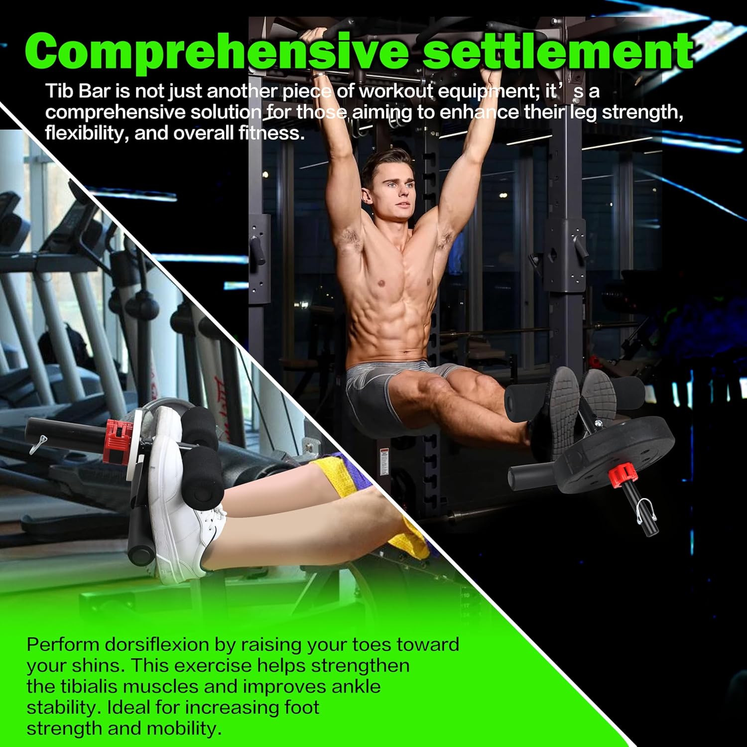 Tib Bar Tibialis Trainer Calf Raise Machine for Strengthening Calves/Ankles