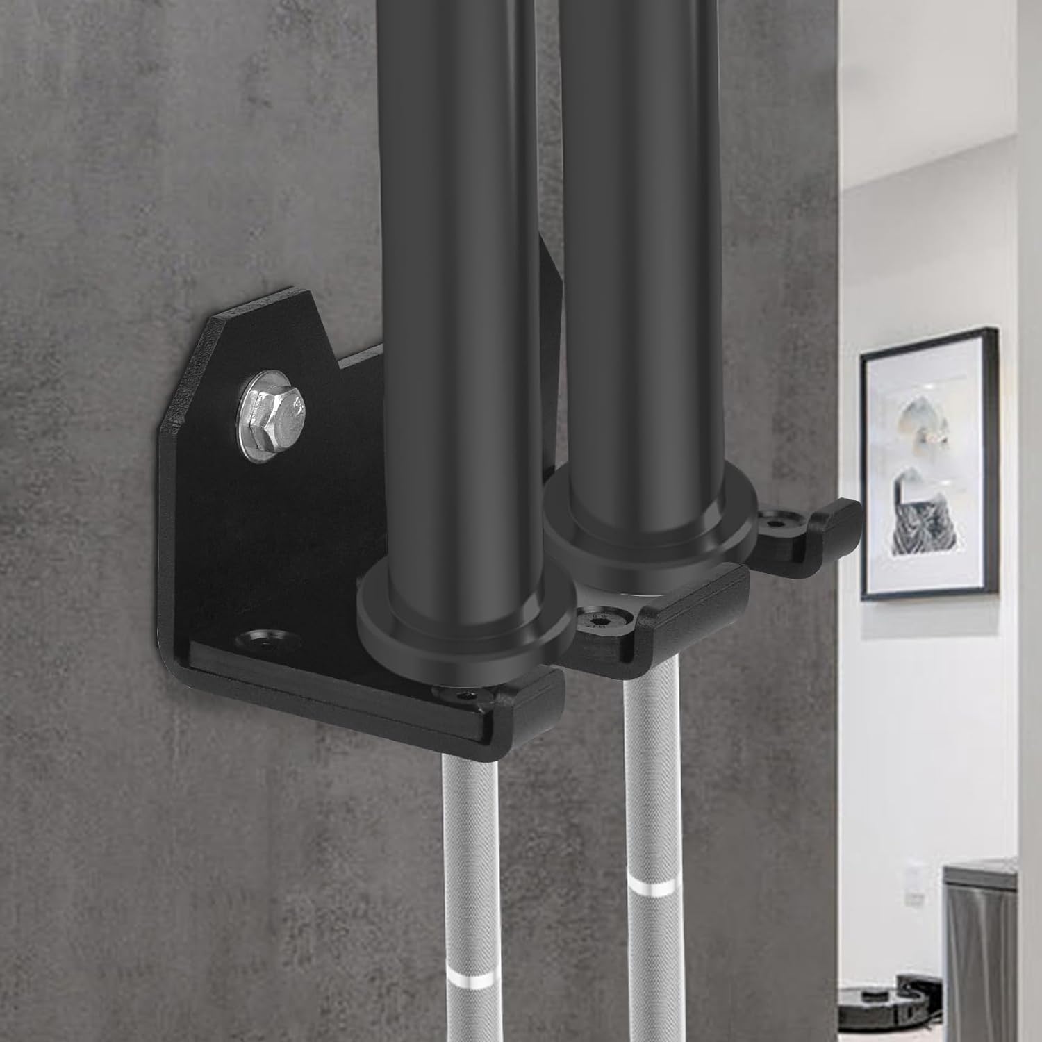 Vertical Barbell Wall Rack - Commercial Gym Storage for 33mm Olympic Bars (Space-Saving Powder-Coated)