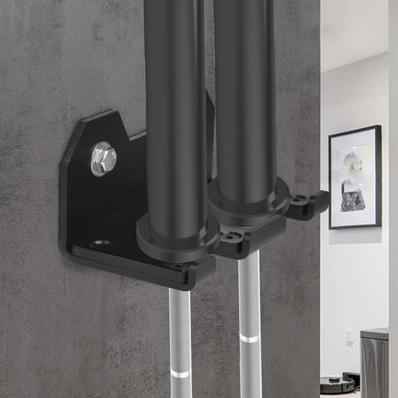 Vertical Barbell Wall Rack - Commercial Gym Storage for 33mm Olympic Bars (Space-Saving Powder-Coated)