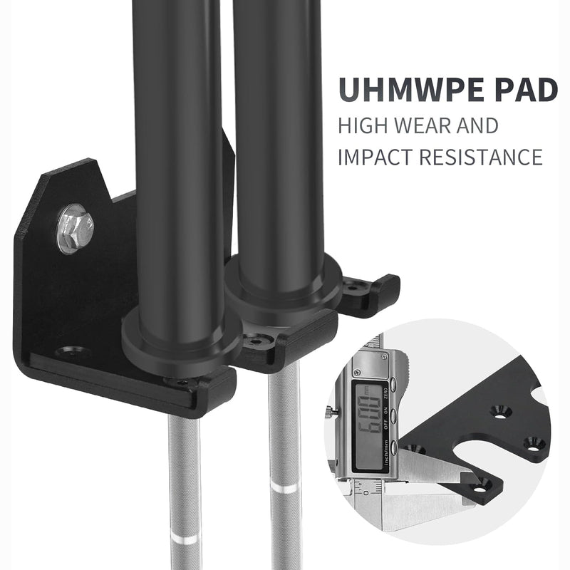 Olympic Barbell Wall Mount Rack - Commercial Gym Storage Holder for 33mm Bars (Space-Saving, Powder-Coated)