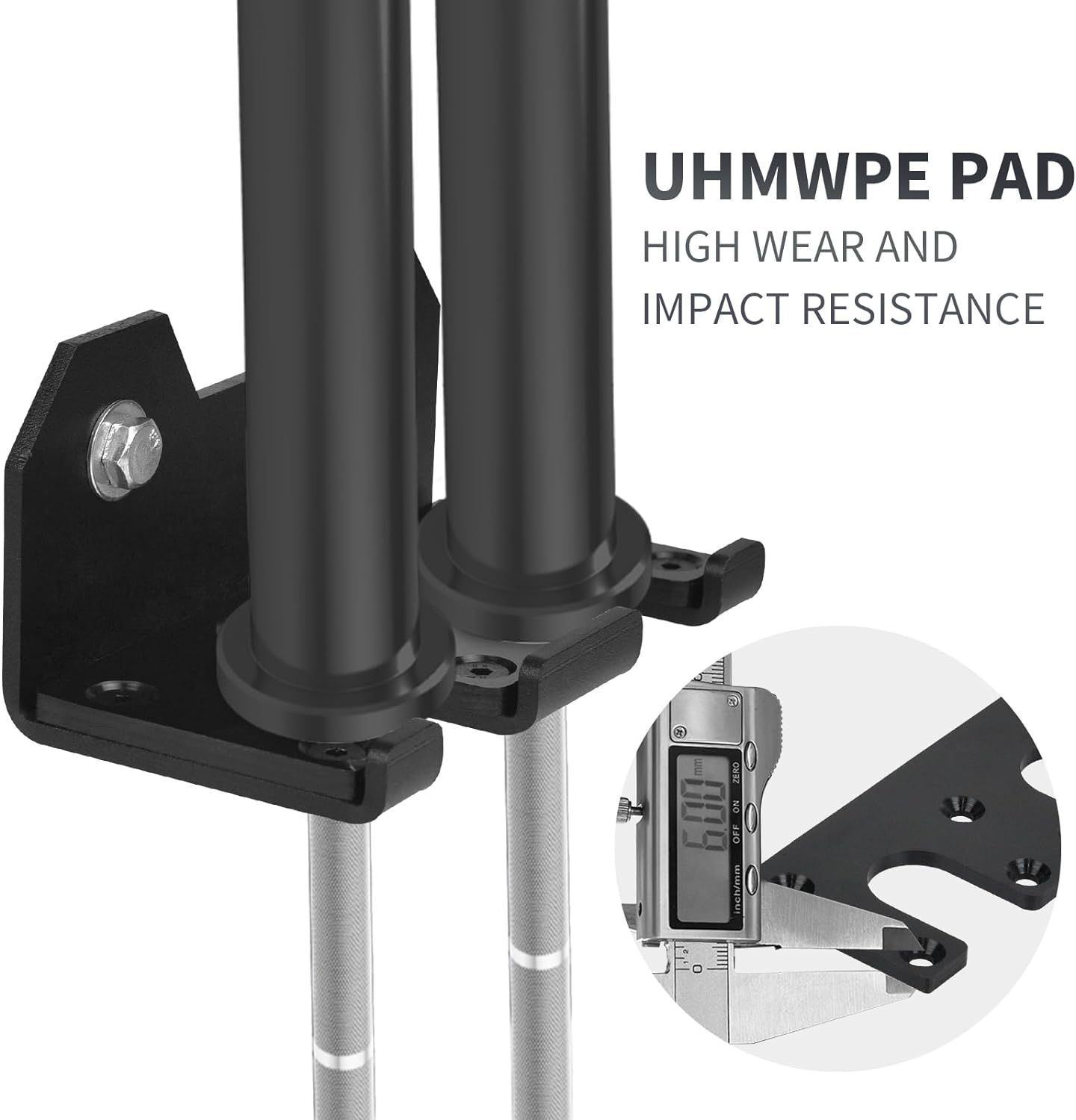 Vertical Barbell Wall Rack - Commercial Gym Storage for 33mm Olympic Bars (Space-Saving Powder-Coated)