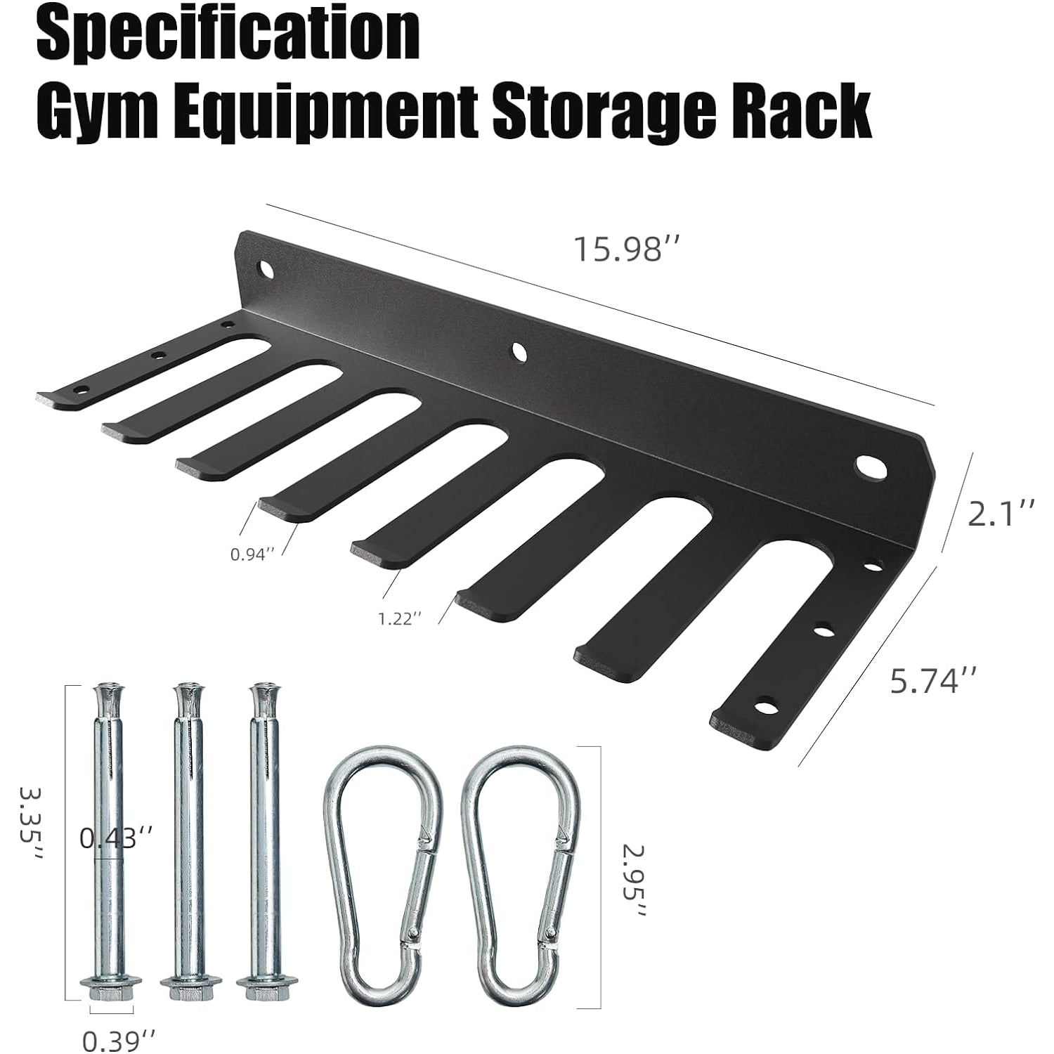EVERYMATE Multi-Purpose Gym Equipment Storage/Accessories Rack-Heavy-duty 8 Hook