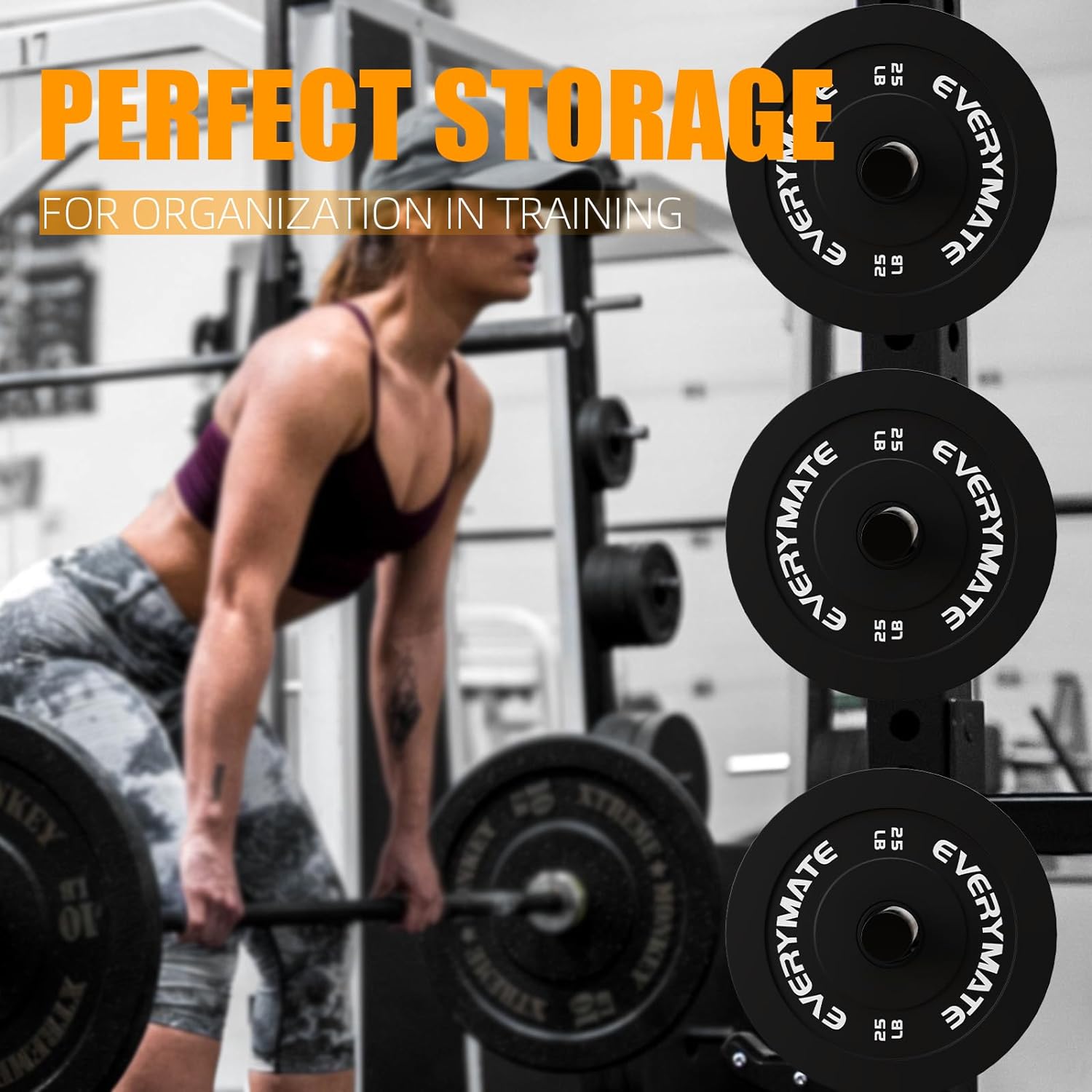 Heavy-Duty Weight Plate Rack - Universal 2" Olympic Plate Holder for 2x2/3x3 Power Cages (Commercial Gym Grade)