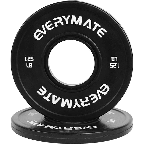 1.25LB Fractional Plates - Olympic Bumper Weight Set with Steel Insert for CrossFit & Strength Training (Pair) EVERYMATE