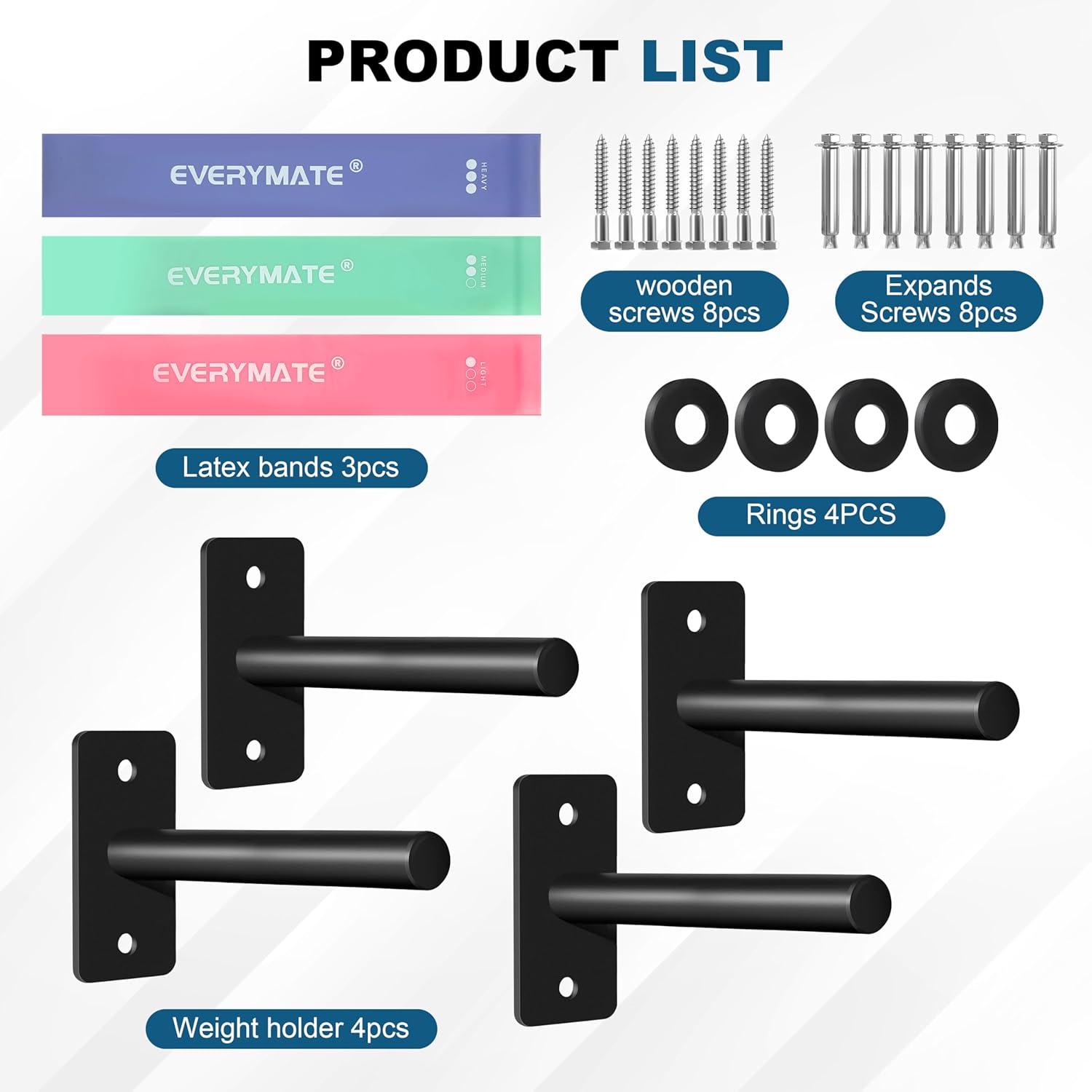 Weight Plate Holder, Wall Mounted Weight Rack Storage for Olympic Weight Plate,Home Gym Organizer