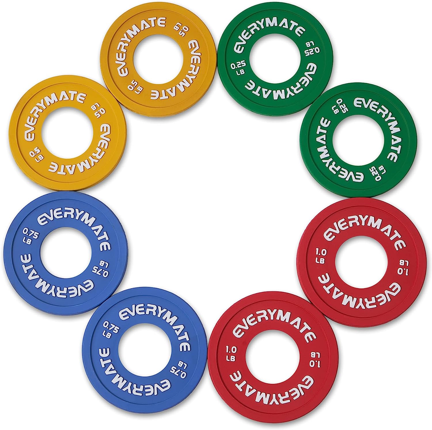 Fractional Weight Plates Set (0.25-1LB) - 8-Piece Rubber Micro Plates for Olympic Barbells & Strength Training