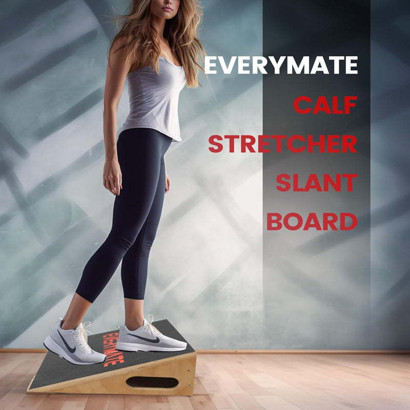 Pro Squat Slant Board Calf Stretcher, Wooden Incline Board