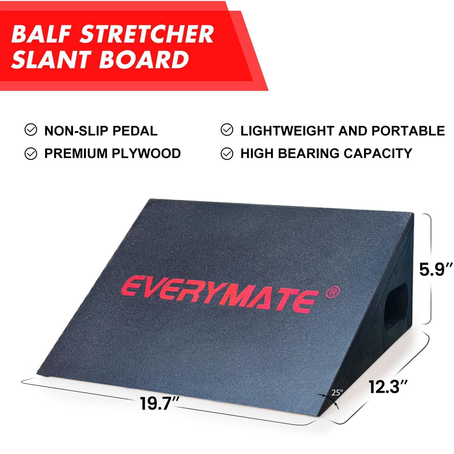Pro Squat Slant Board Calf Stretcher, Wooden Incline Board