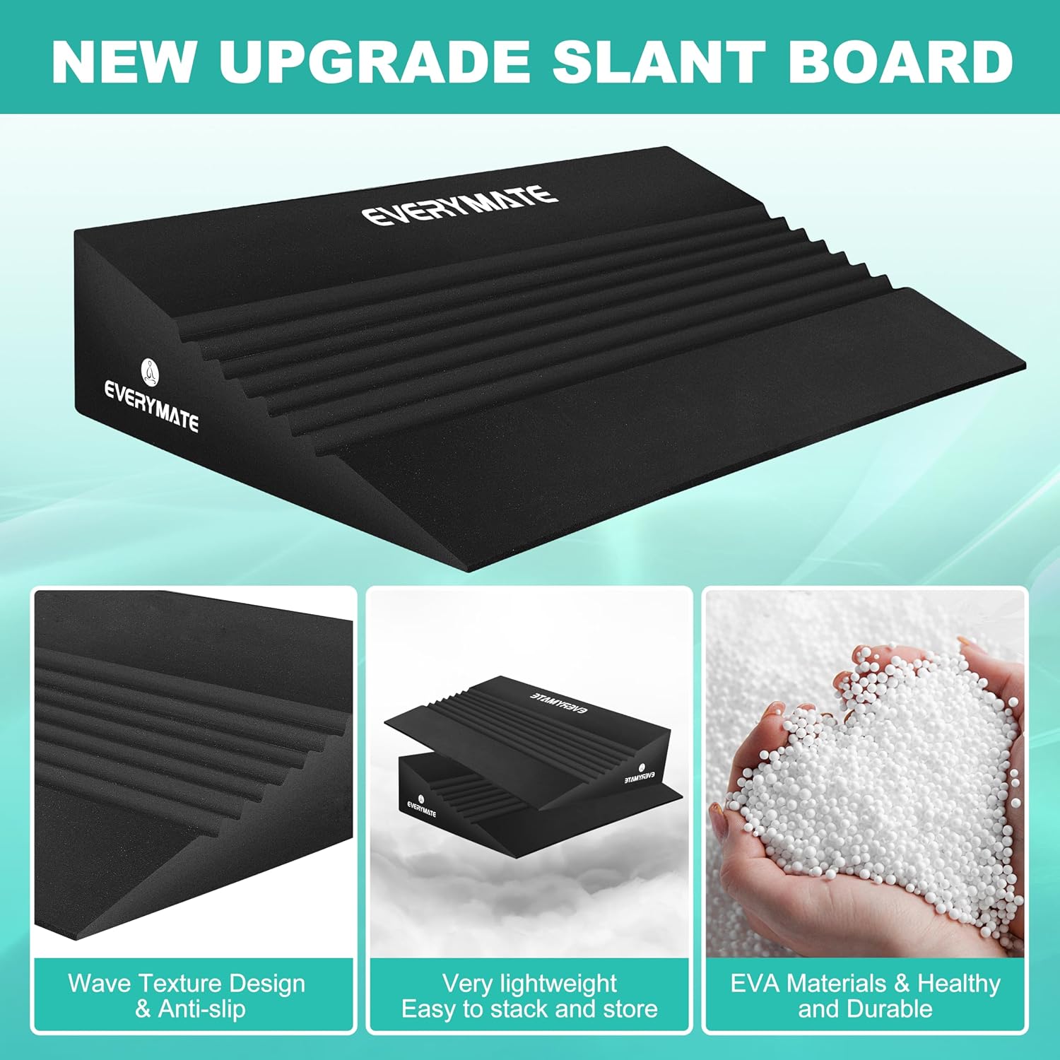 Pro-Grade Squat Wedge - 15° Angle Design for Weightlifting & Physical Therapy