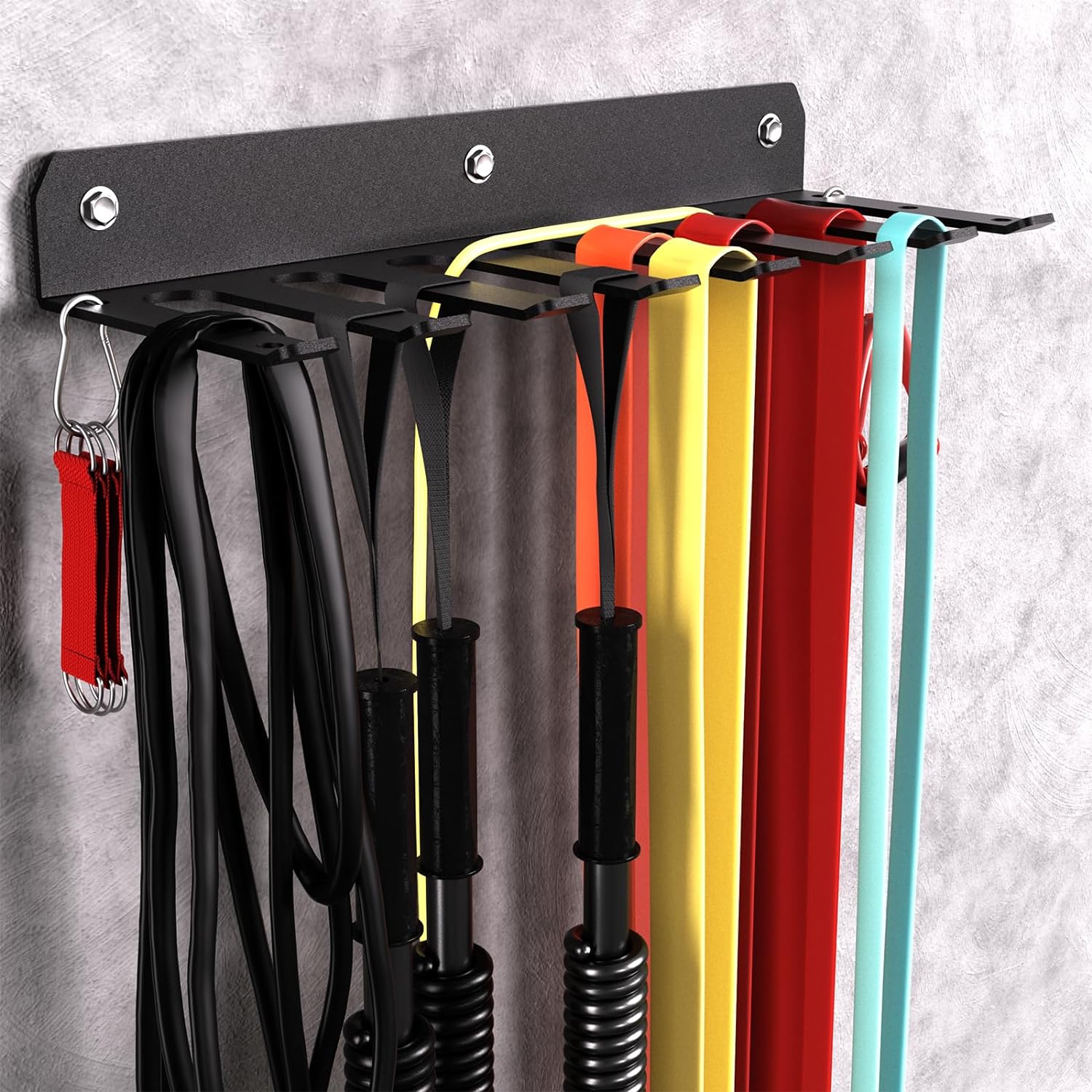 EVERYMATE Multi-Purpose Gym Equipment Storage/Accessories Rack-Heavy-duty 8 Hook