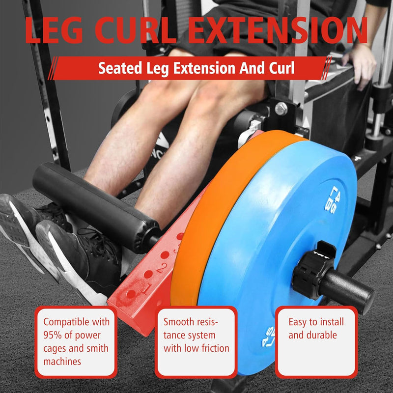 EVERYMATE Seated Leg Strength Extension Equipment and Curl Athletic Practice Machine,Adjustable Leg Fitness Equipment Attachment, Fitness Squat Rack Accessories( 1 inch Aperture Rack Hole) : Sports & Outdoors