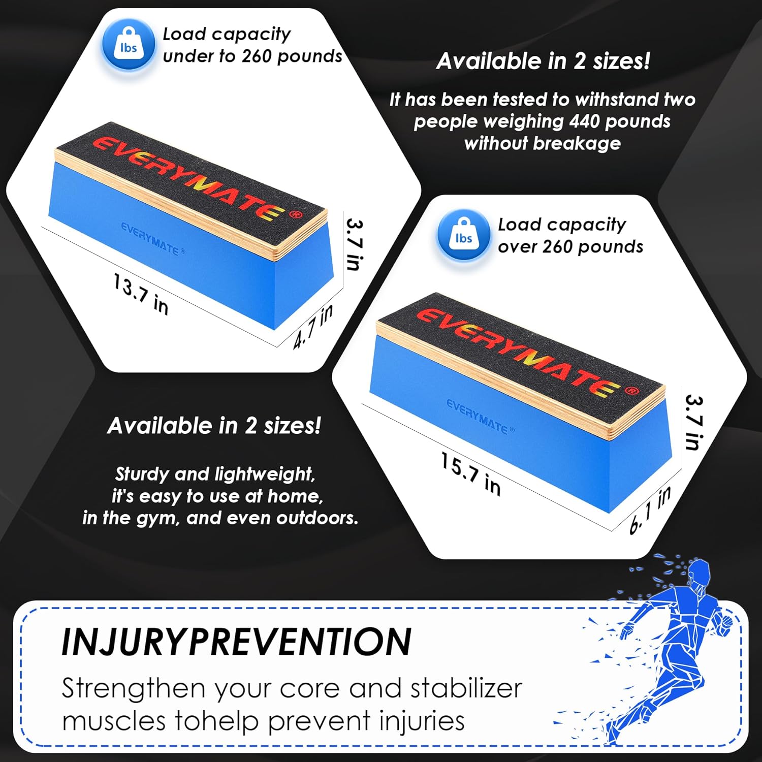 Athletic Balance Trainer Squat Block(Non-Slip Base)