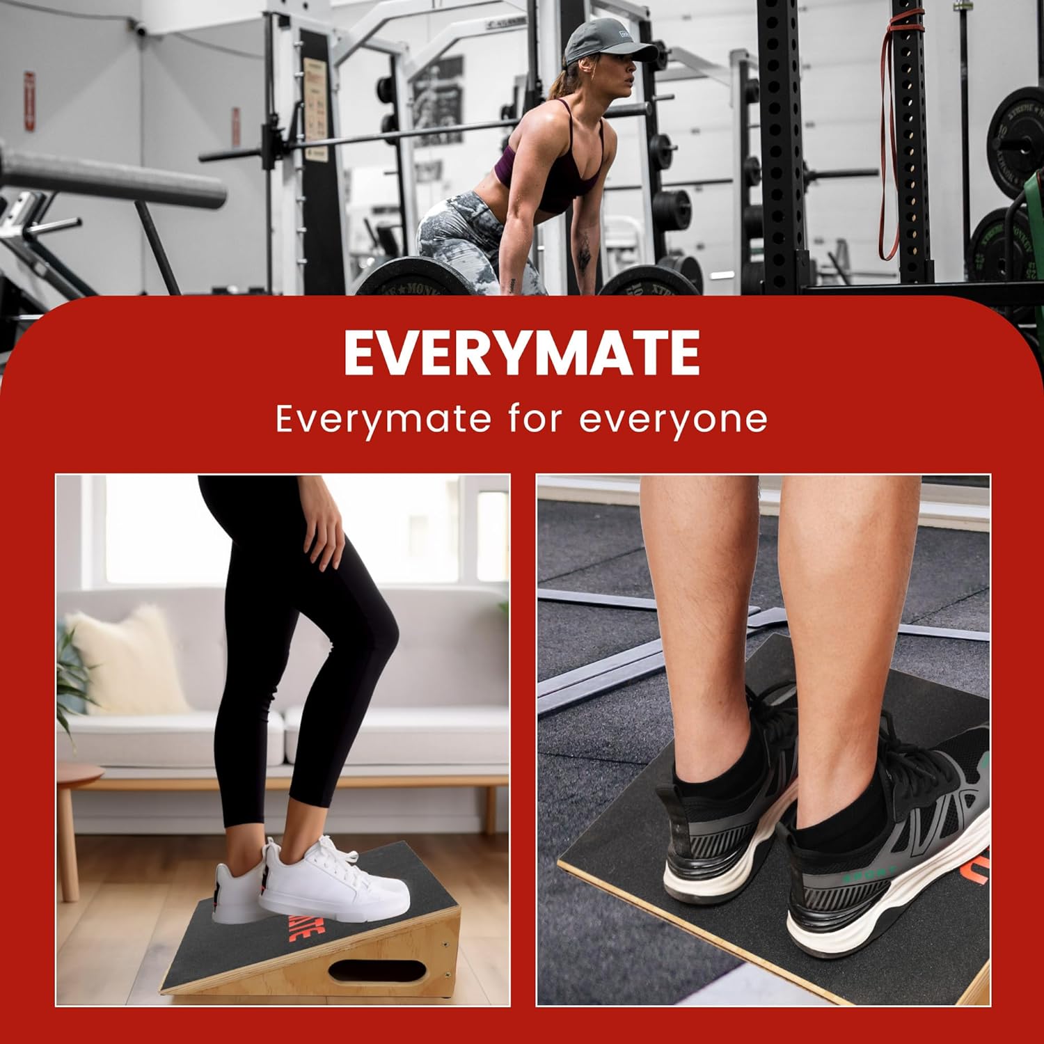 Pro Squat Slant Board Calf Stretcher, Wooden Incline Board