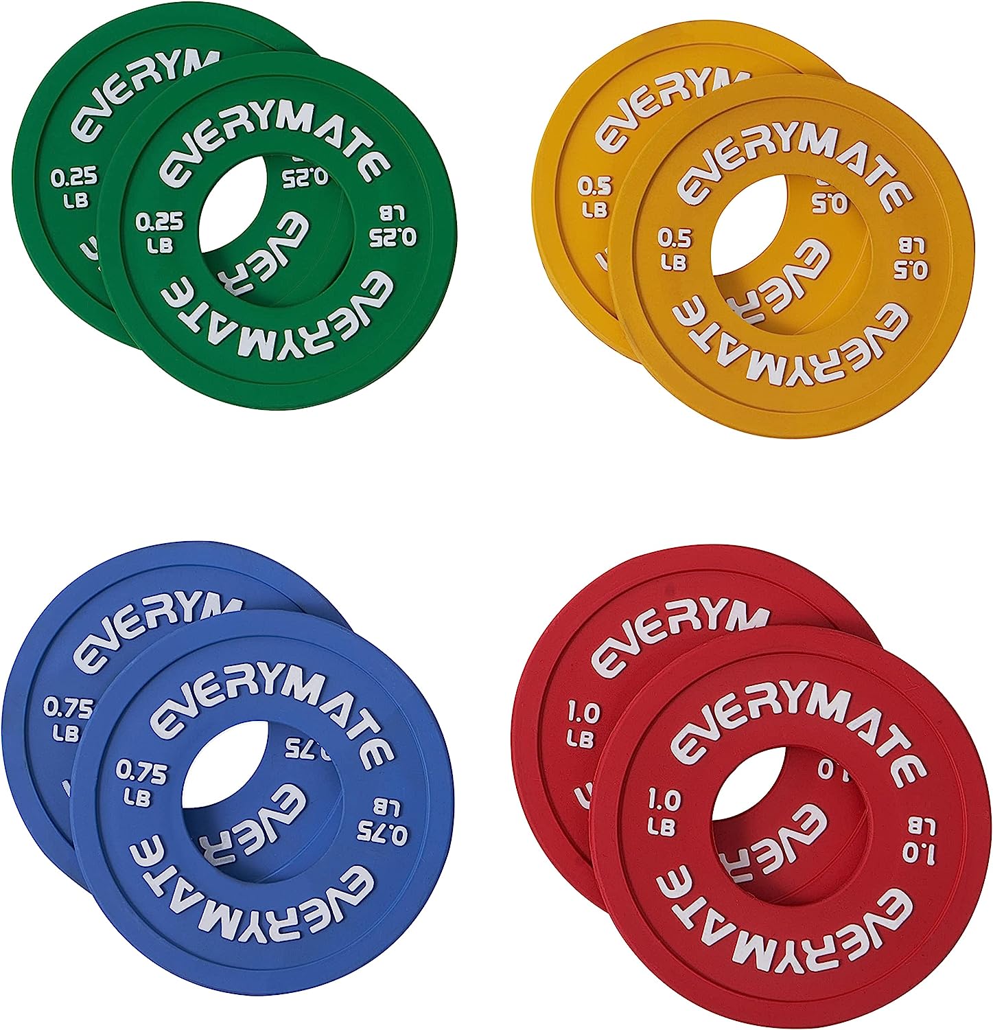Fractional Weight Plates Set (0.25-1LB) - 8-Piece Rubber Micro Plates for Olympic Barbells & Strength Training