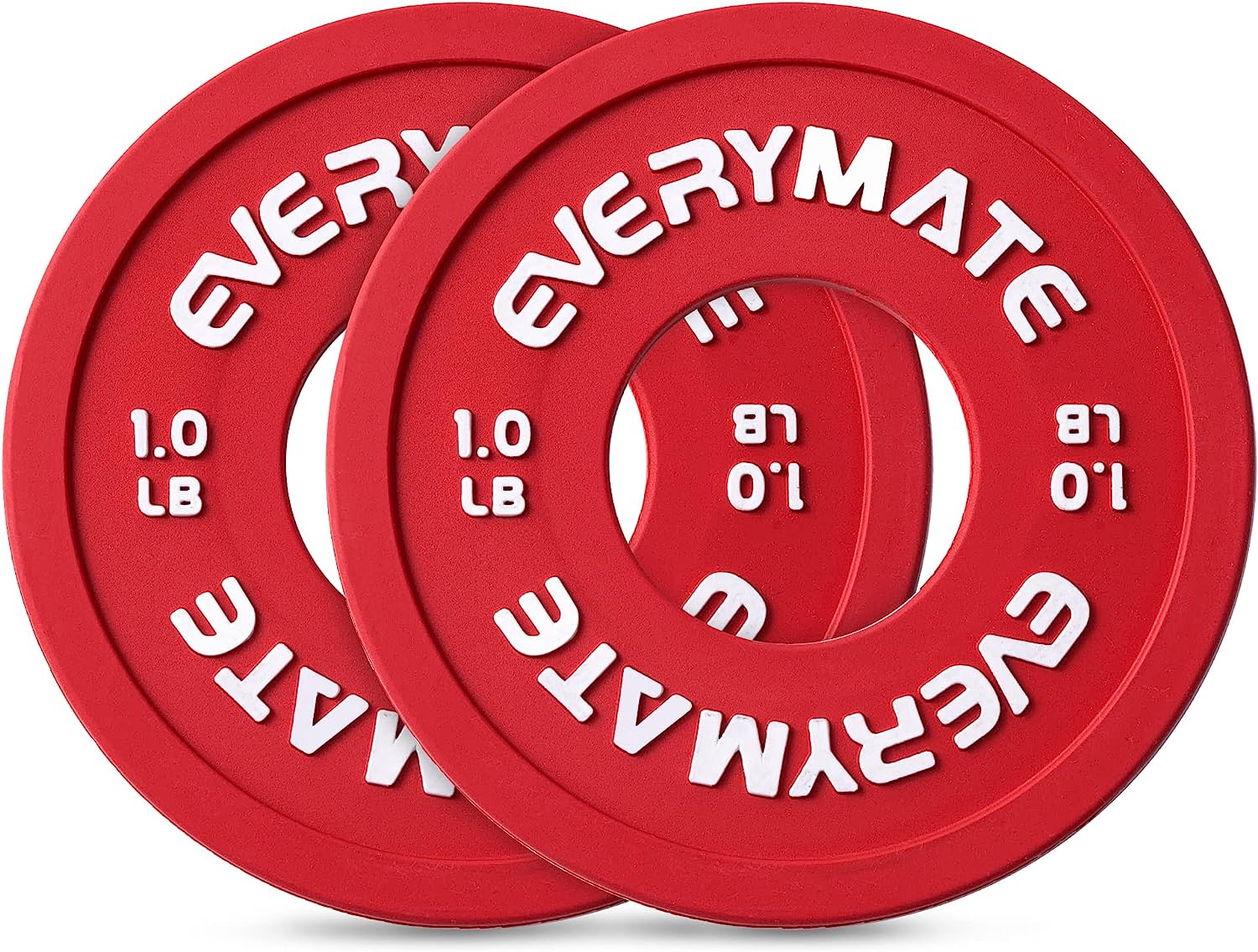 EVERYMATE Rubber Fractional Weight Plates Set of 8 Micro Weight Plate Pair of 1 LB for Olympic Barbells for Strength Training Micro Plates Weight Plate