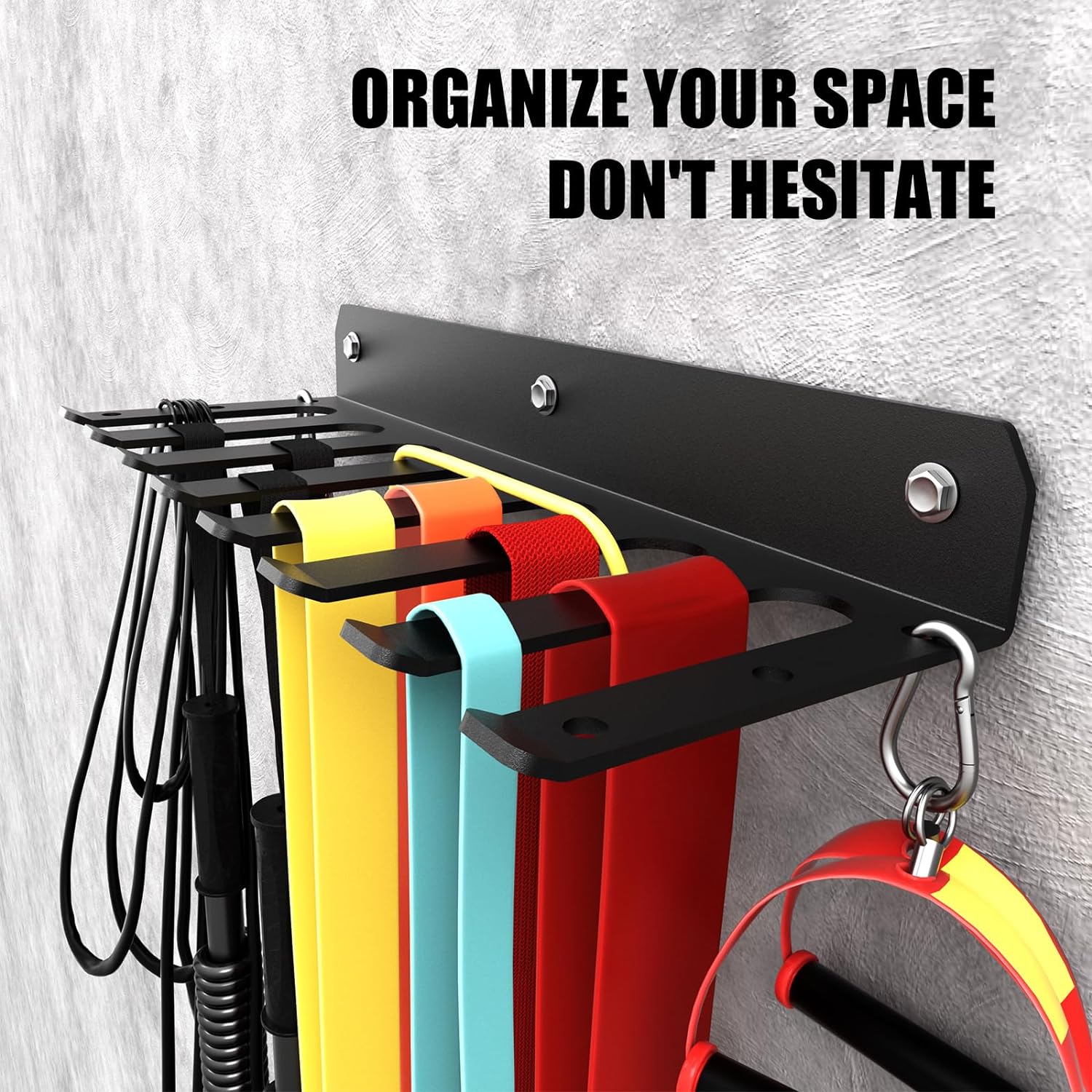 EVERYMATE Multi-Purpose Gym Equipment Storage/Accessories Rack-Heavy-duty 8 Hook