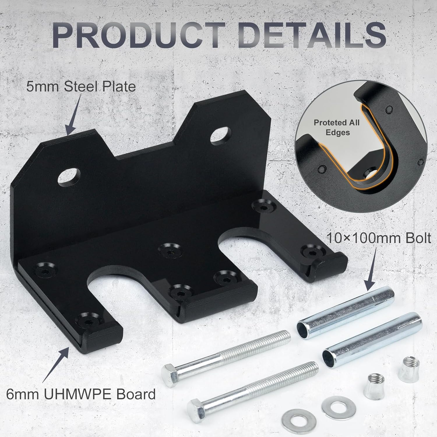Olympic Barbell Wall Mount Rack - Commercial Gym Storage Holder for 33mm Bars (Space-Saving, Powder-Coated)