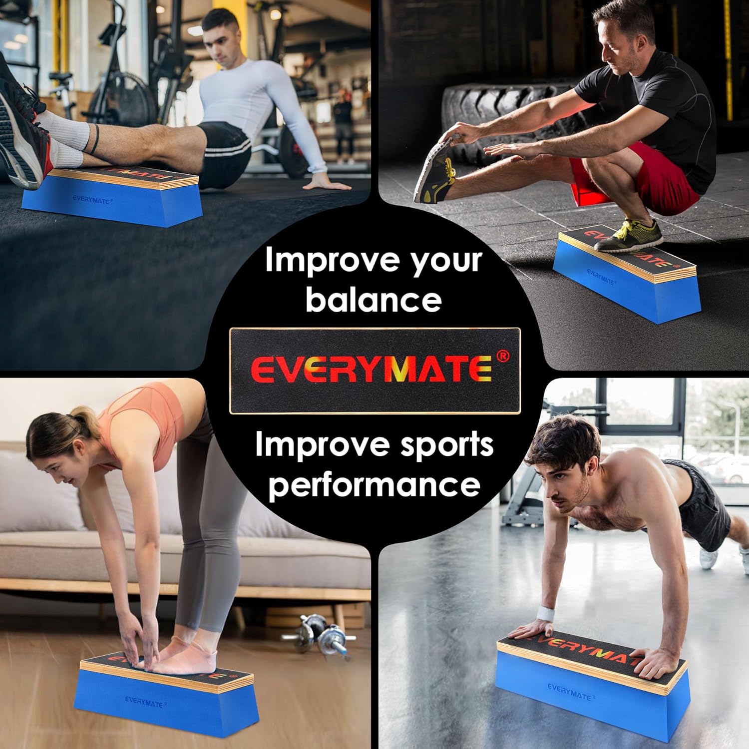 Athletic Balance Trainer Squat Block(Non-Slip Base)