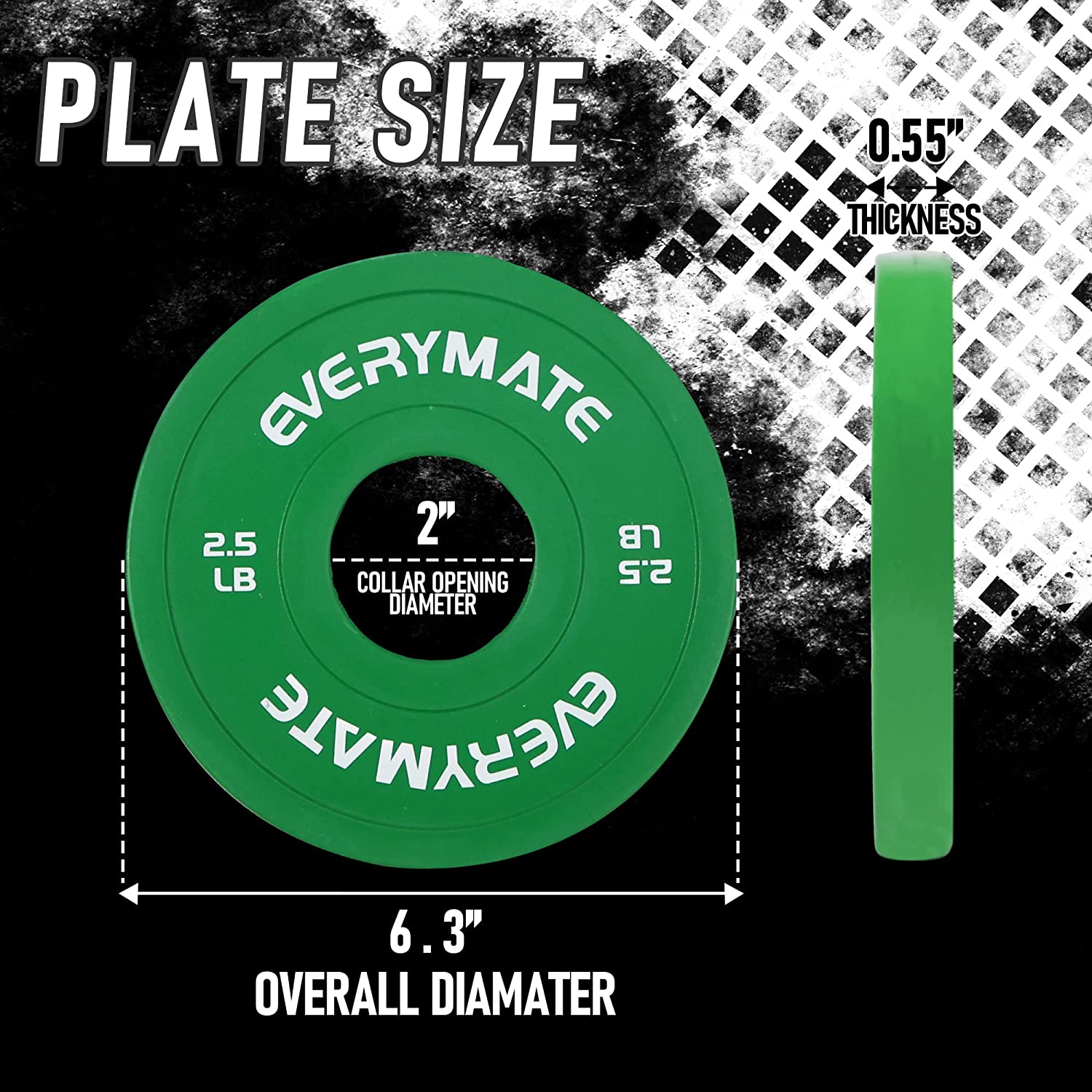 2.5LB Competition Bumper Plates - Steel-Core Fractional Weights for Olympic Bars (CrossFit/Home Gym)